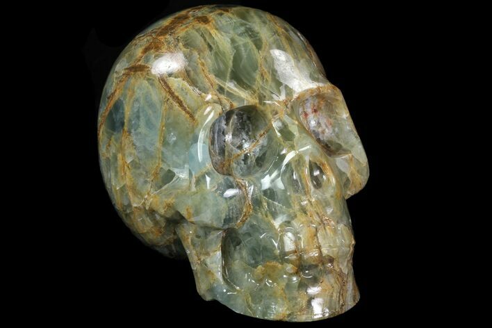 Carved, Blue Calcite Skull - Argentina #78633